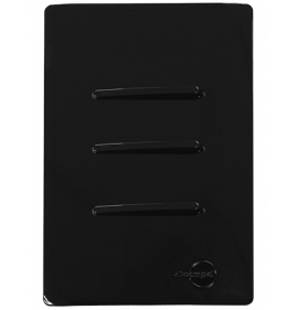 Cj Interruptor Triplo Simples 4x2 - Novara Preto Brilhante Total